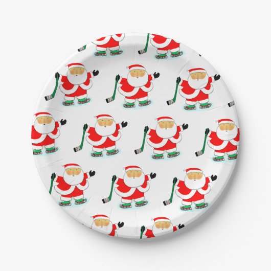 Hockey Weihnachtsfeier Pappteller (Vorderseite)