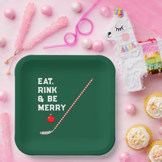 Hockey Weihnachtsfeier Pappteller (Party)