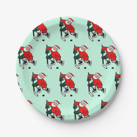 Hockey Weihnachtsfeier Pappteller (Vorderseite)