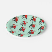 Hockey Weihnachtsfeier Pappteller (Schrägansicht)