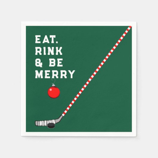 Hockey Weihnachtsfeier Serviette (Vorderseite)