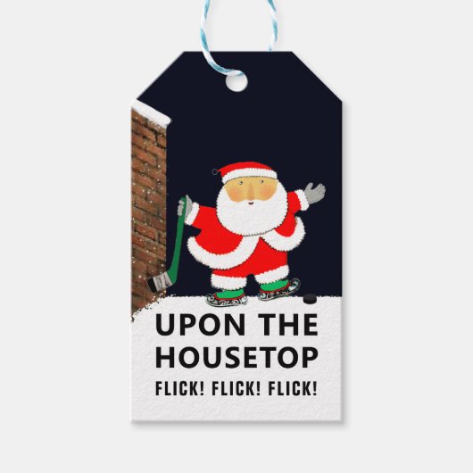 Hockey Weihnachtsfeiertag Geschenkanhänger (Vorderseite)