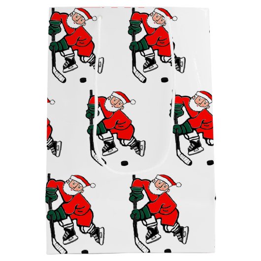 Hockey Weihnachtsfeiertag Mittlere Geschenktüte (Rückseite)