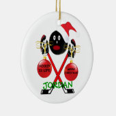 Hockey Weihnachtsfest-Cartoon Keramik Ornament (Rechts)