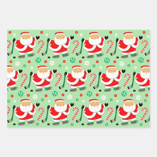 Hockey Weihnachtsgeschenk Wrapping Paper Geschenkpapier Set (Vorderseite)