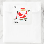 Hockey Weihnachtsgeschenke Tags Quadratischer Aufkleber (Tasche)