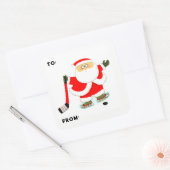 Hockey Weihnachtsgeschenke Tags Quadratischer Aufkleber (Umschlag)