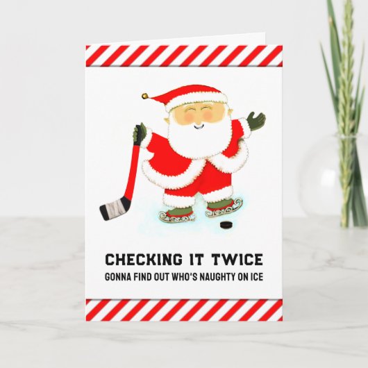 Hockey-Weihnachtsgrußkarten Feiertagskarte (Vorderseite)