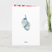 Hockey Weihnachtskarte - Giralspieler - rot weiß Karte (Rückseite)