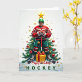 Hockey-Weihnachtskarte Karte (Gelbe Blume)