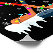 Hockey Weihnachtsmannmütze Weihnachtsbeleuchtung S Poster (Ecke)