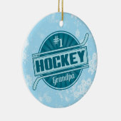 Hockey Weihnachtsschmuck, #1 Hockey Opa Keramikornament (Rechts)