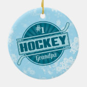 Hockey Weihnachtsschmuck, #1 Hockey Opa Keramikornament (Hinten)