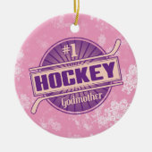 Hockey Weihnachtsschmuck, Hockey Godmutter Keramik Ornament (Vorne)