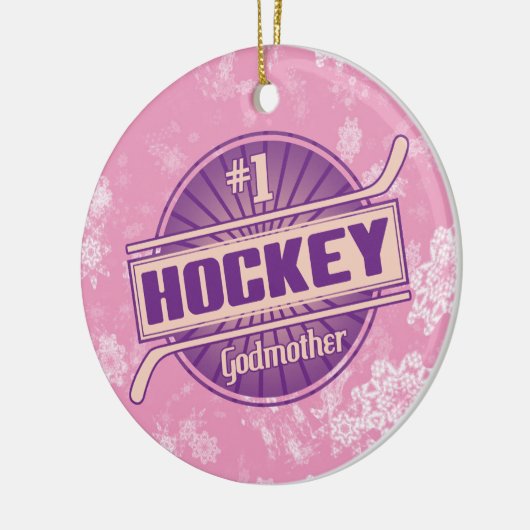 Hockey Weihnachtsschmuck, Hockey Godmutter Keramik Ornament (Links)