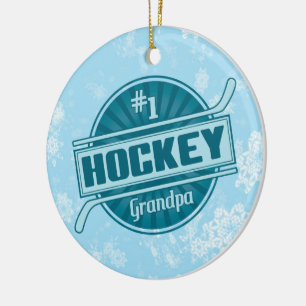 Hockey-Weihnachtsverzierung, Großvater des Keramikornament
