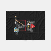 Hockey, weil Mord ist falsch lustige Niedliche Kat Fleecedecke (Vorderseite (Horizontal))