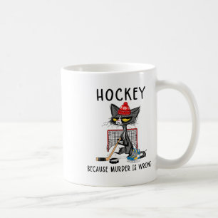 Hockey, weil Mord ist falsch lustige Niedliche Kat Kaffeetasse