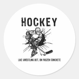 Hockey wie Wrestling, aber auf gefrorenem Beton Lu Runder Aufkleber
