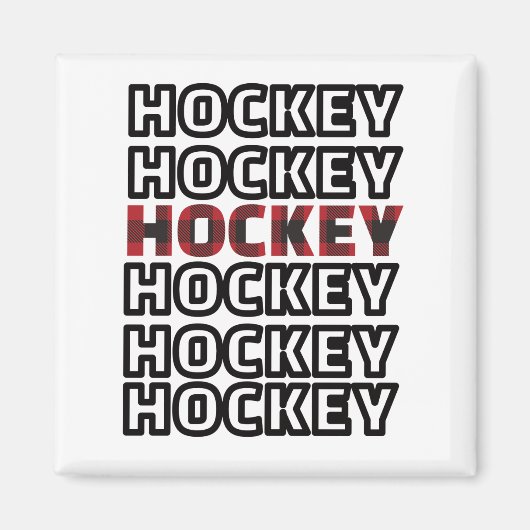 Hockey Wiederholung Buffalo Kariert Magnet (Vorne)