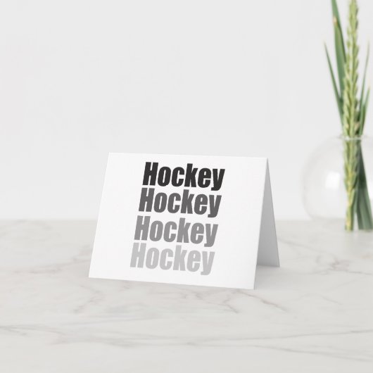 Hockey Word Fade Dankeskarte (Vorderseite)
