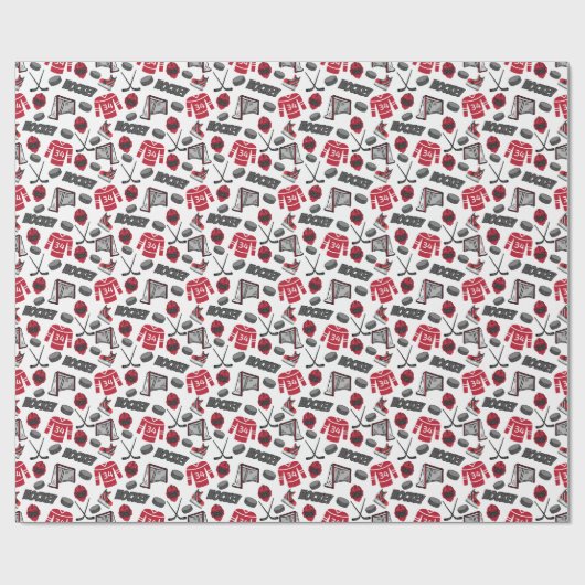 Hockey Wrapping Paper Geschenkpapier (Flach)