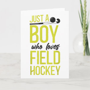 Hockeyfeld-Junge, einfach ein Junge, der Hockey au Karte