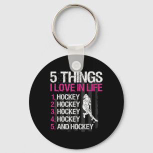 Hockeyfeld Mädchen 5 Dinge, die ich im Leben liebe Schlüsselanhänger