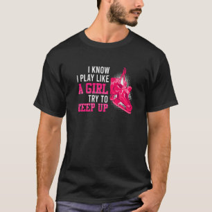 Hockeyfeld Mädchen versuchen Hockey Schritt zu hal T-Shirt