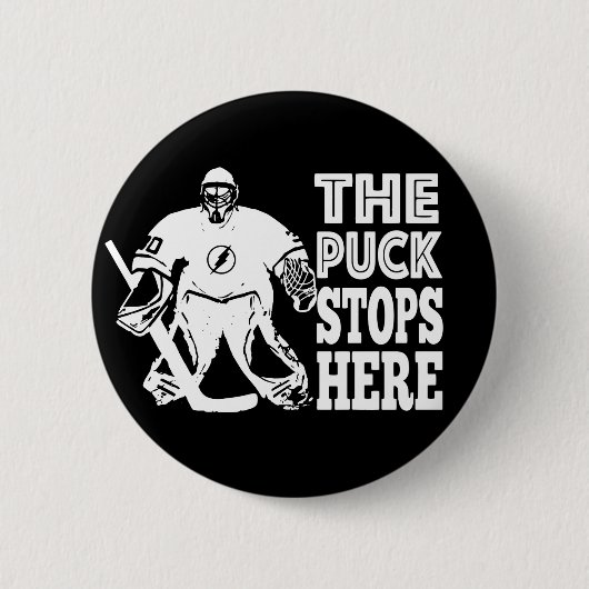 HockeyGoalie der Kobold stoppt hier Button (Vorderseite)