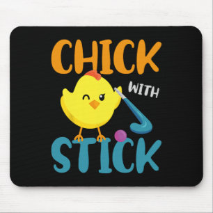 Hockeyhuhn mit Schläger Mousepad