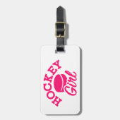 Hockeymädchen Gepäckanhänger (Vorderseite vertikal)