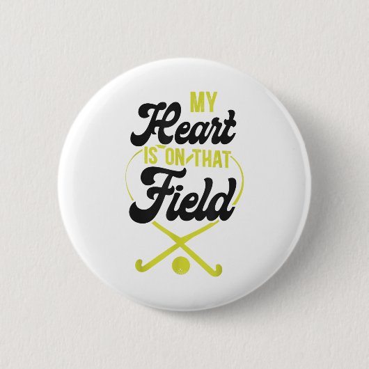 Hockeymutter Mein Herz Ist Auf Dem Feld Button (Vorderseite)