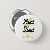 Hockeymutter Mein Herz Ist Auf Dem Feld Button (Vorne & Hinten)