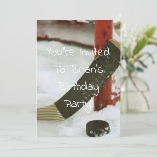 Hockeynetz Einladung (Stehend Vorderseite)