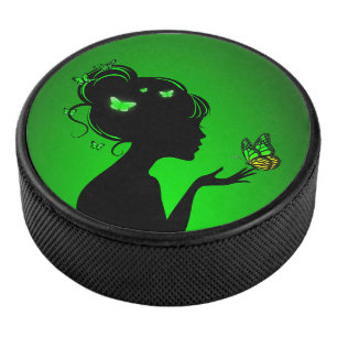 Hockeypalet Die grüne Schmetterlinge Eishockey Puck