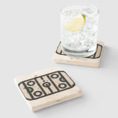 Hockeyplatz Steinuntersetzer (Seitenansicht)