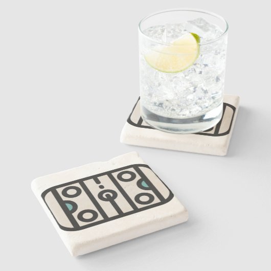 Hockeyplatz Steinuntersetzer (Seitenansicht)