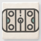 Hockeyplatz Steinuntersetzer (Vorderseite)