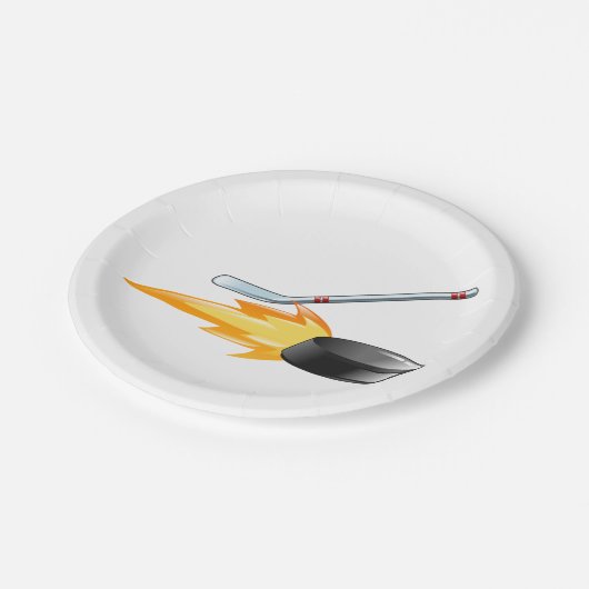 Hockeypuck Pappteller (Schrägansicht)