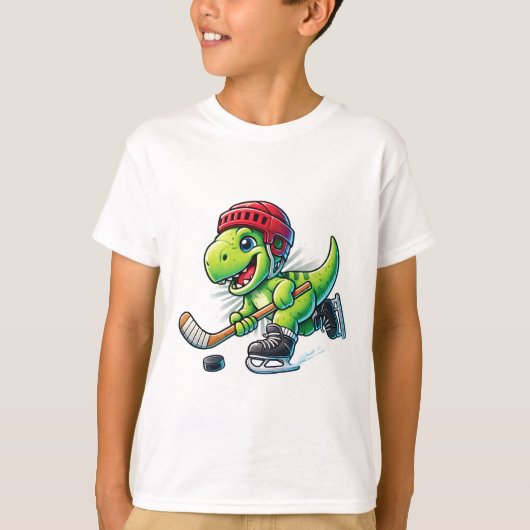 Hockeysaurus Dinosaur Ice Hockey Trex Kids Boys Ic T-Shirt (Vorderseite)