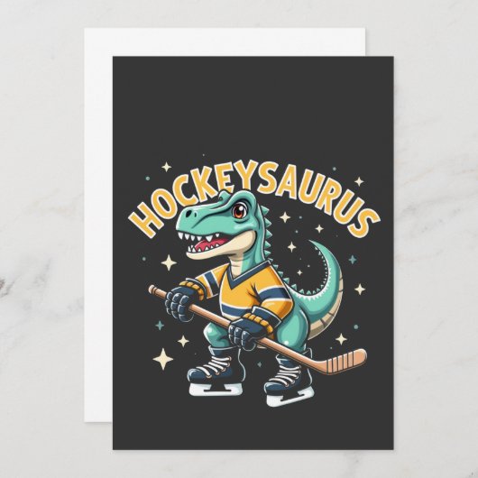 Hockeysaurus Eishockey Dinosaurier Liebhaber Einladung (Vorne/Hinten)