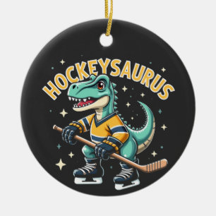 Hockeysaurus Eishockey Dinosaurier Liebhaber Keramik Ornament