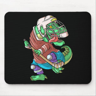 Hockeysaurus Kids T-Rex Dinosaurier mit Eishockeys Mousepad
