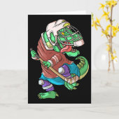 Hockeysaurus Kinder T-Rex Dinosaurier mit Eishocke Karte (Gelbe Blume)