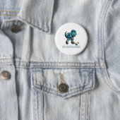 Hockeysaurus Lustiger Dinosaurier Trex Hockey Kind Button (Beispiel)