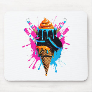 Hockeyschläger Eiscreme Streusel Tropf Sport Junge Mousepad