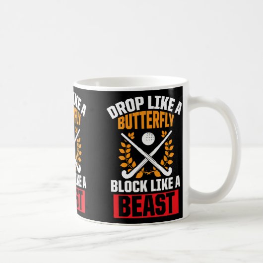 Hockeyschläger fallen wie ein Schmetterlingsblock Kaffeetasse (Rechts)