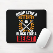 Hockeyschläger fallen wie ein Schmetterlingsblock Mousepad (Mit Mouse)