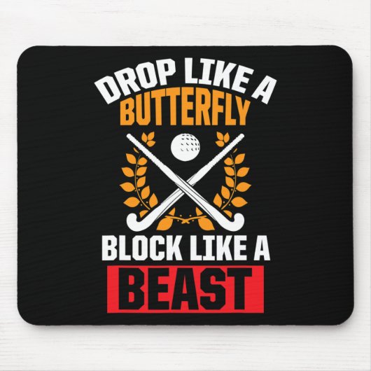 Hockeyschläger fallen wie ein Schmetterlingsblock Mousepad (Vorne)